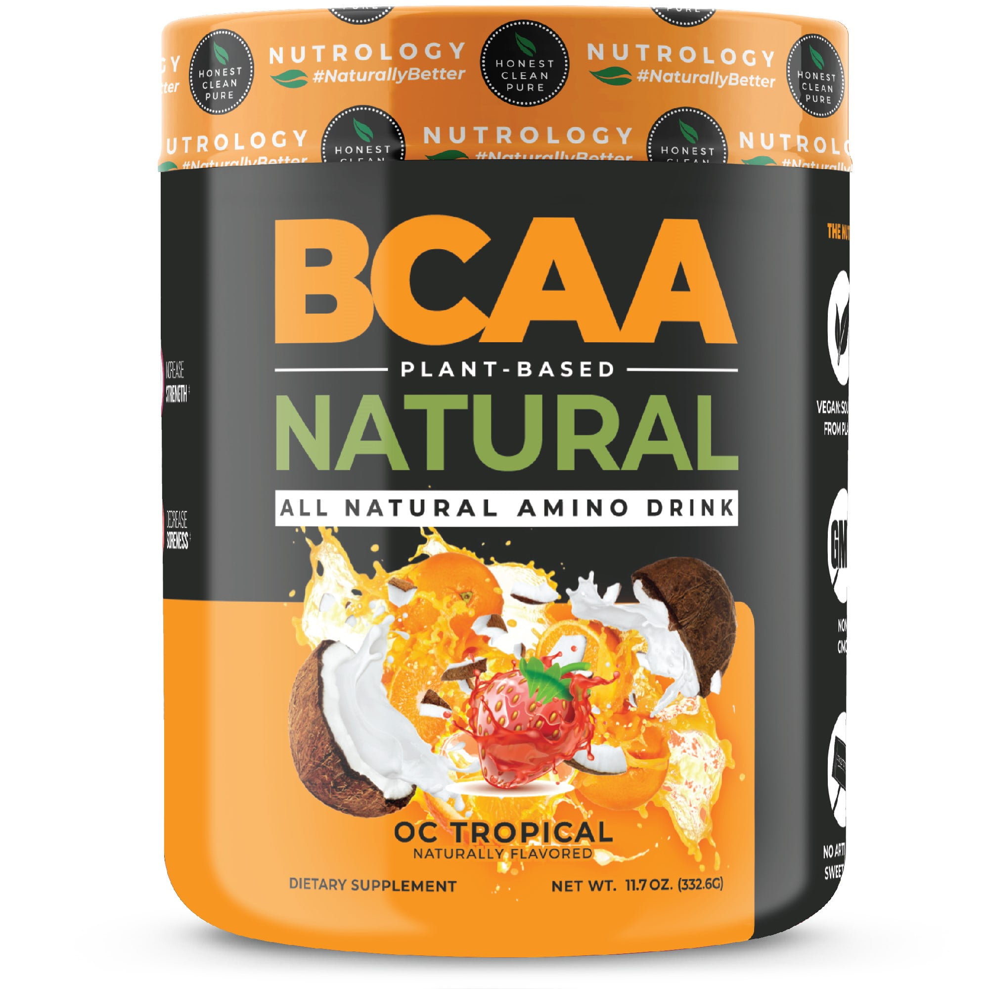 Nutrology BCAA Natural Plant Sourced Amino Acid Drink OC Tropical