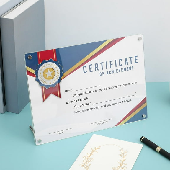 Raindrops Clear Acrylic Document Frame for Display Use A4 Size Transparent Certificate Frame for Diplomas Awards Office Home