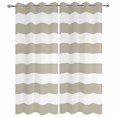 thumbnail image 4 of Outdoor Curtains for Patio Waterproof Classical Stripe Indoor/Outdoor Curtain Tiebacks Beige Privacy Curtain Sun Blocking Grommet Drapes for Pergolas Gazebo Porch Balcony 2 Panel 54x108 Inch, 4 of 9