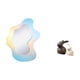 thumbnail image 5 of Espejo de maquillaje acrílico ondulado, espejo decorativo moderno para pared de baño con conjunto de estatua de cerámica, estatua de conejo de, 5 of 8