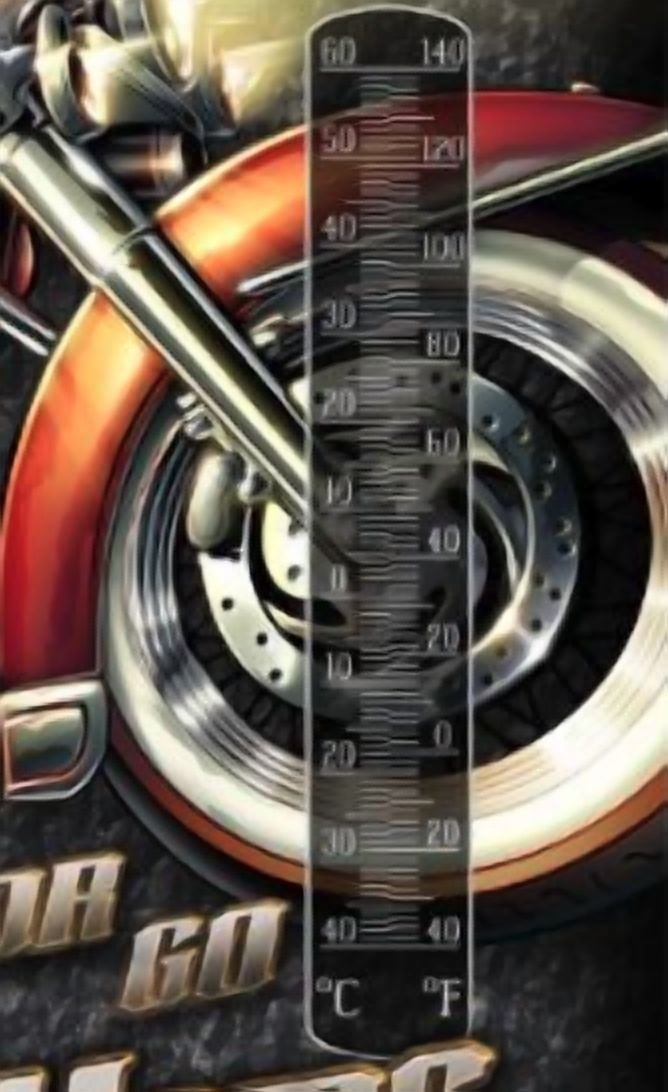 Thermometer Hanging Metal ~22 Gauge Metal Lithograph Print Measures 5" x 17" Indoors or Outdoors {Go Big or Go Home}