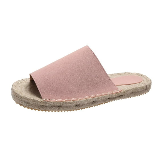 VerPetridure Sandals for Women Casual Summer Women Summer Casual Sewn Fisherman's Flat Bottomed Hand Woven Hemp Rope Bottom Slippers