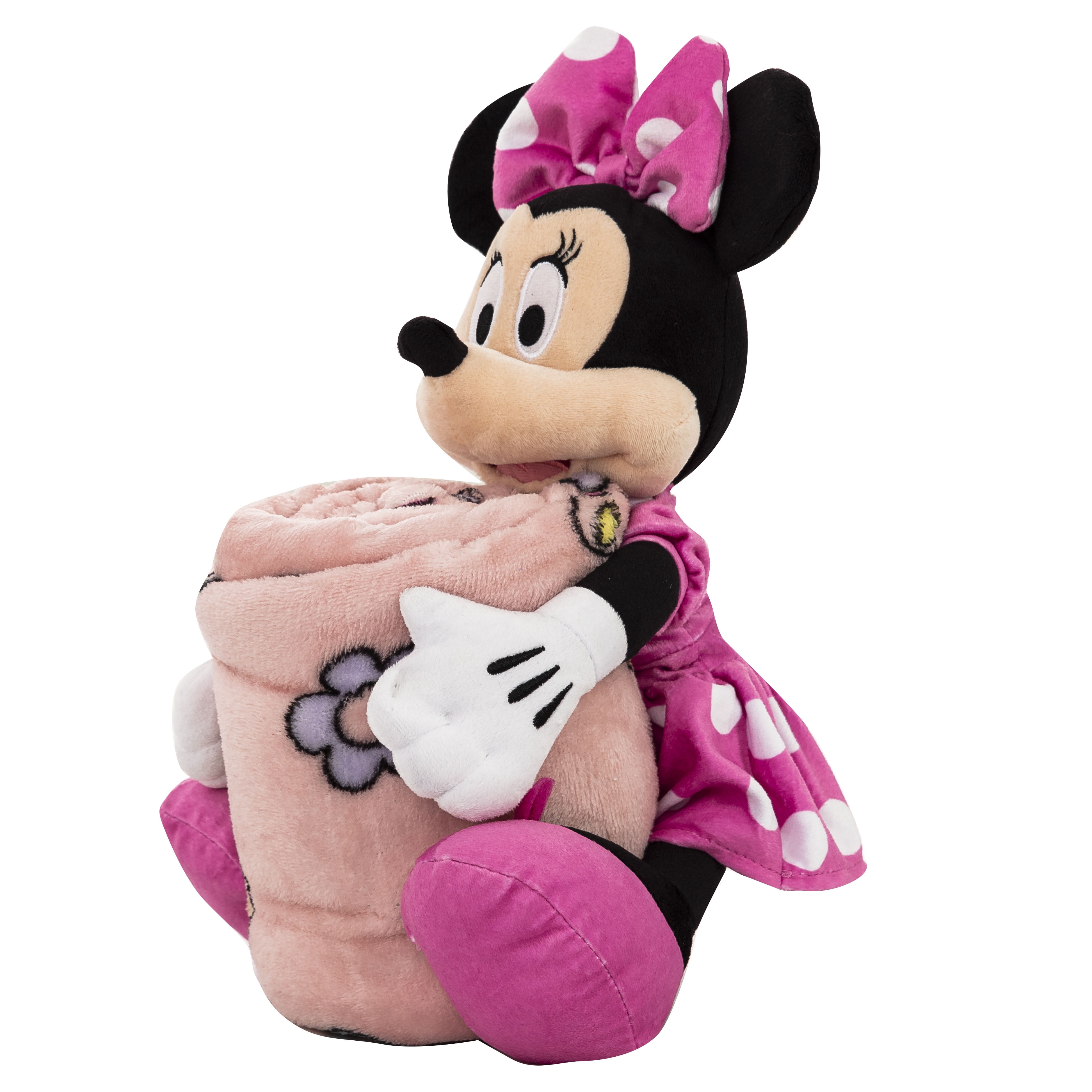 Disney Minnie Mouse 45" x 60" Throw Blanket w/ Girls Minnie 11" Plush Doll 