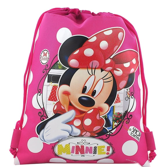 Minnie Mouse Shop Together Character Licensed Pink Drawstring Bag