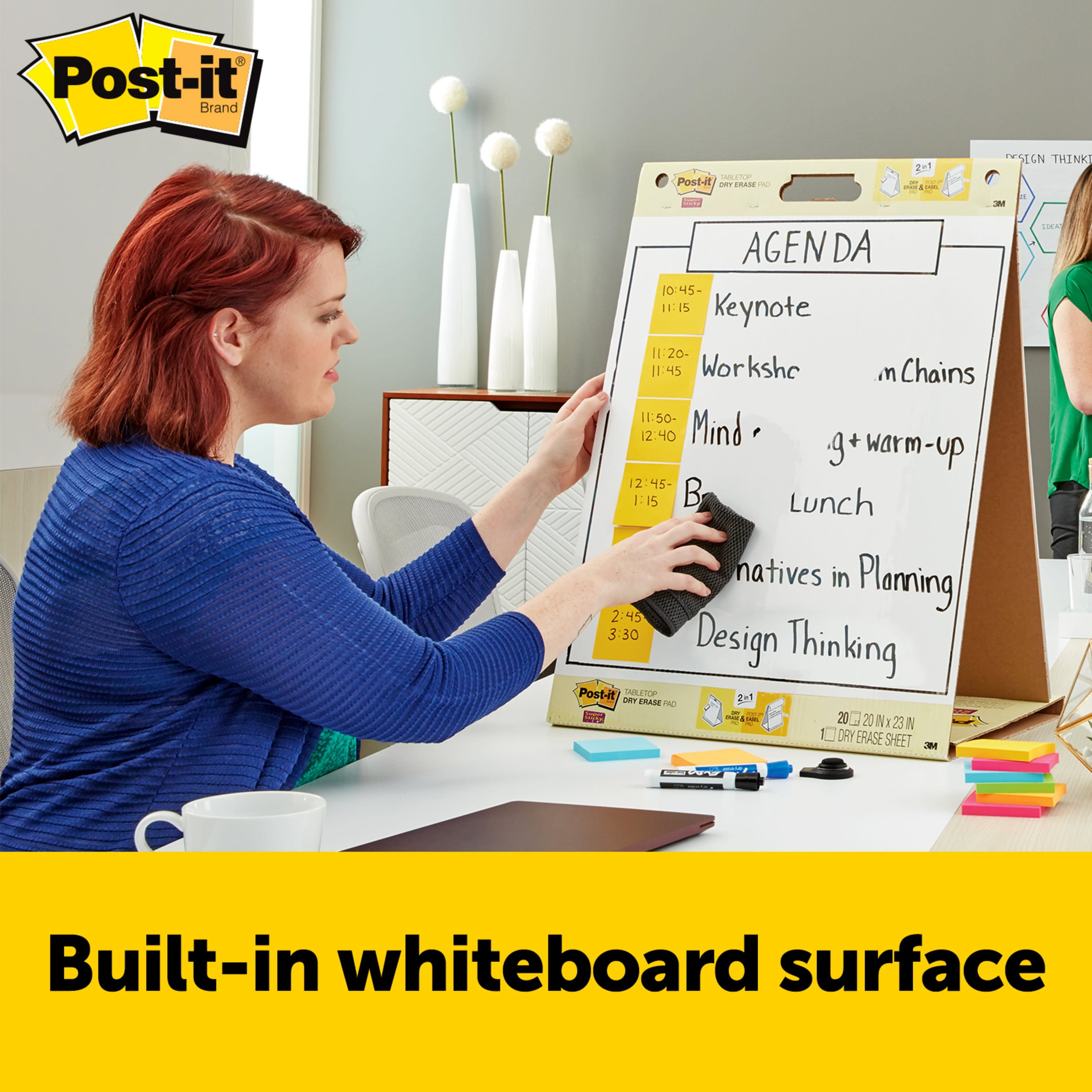 Post-it Super Sticky Portable Tabletop Easel Pad w/ Dry Erase Panel, Great  for Virtual Teachers and Students, 20x23 Inches, 20 Sheets/Pad, 1 Pad,  Built-in Stand (563DE)