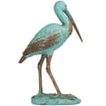 thumbnail image 5 of 4" x 16" Teal Polystone Distressed Bird Sculpture with Brown Wood Inspired Accents, by DecMode, 5 of 8