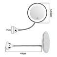 thumbnail image 5 of Espejo de maquillaje con luz LED y cuello de cisne flexible, aumento de 10x, espejo de tocador con aumento para baño y ventosa, giro de 360 ​​grados, luz diurna, batería, 5 of 5