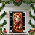 thumbnail image 5 of TUITOONM Christmas Door Cover 35x71 Inch Santa Claus Pattern Polyester Fabric, Holiday Front Door Decoration for Indoor Wall Tablecloth Party Decor (1 Piece), 5 of 8