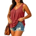 thumbnail image 5 of TARIENDY Womens Plus Size Sleeveless Shirts Summer Casual Tank Tops Loose Fit Pleated Crewneck Blouses Beach Vacation Outfits Red XXXXXL, 5 of 8