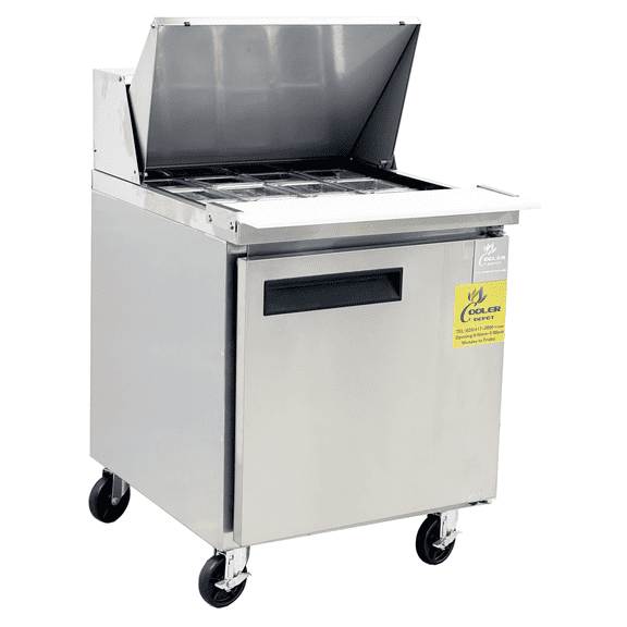 Cooler Depot 29" Wide, 5.7 cu.ft, Refrigerated Sandwich Prep Table, NSF Certified.