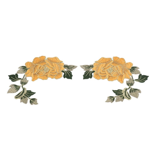 Parches Termoadhesivos, 1 Par De Bordados De Flores, Hermosas Flores