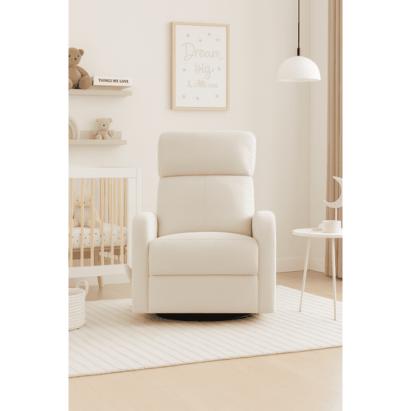 Concord Baby Charleston Fabric Swivel Glider Recliner - Light Beige