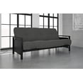 DHP Henley Black Metal Arm Futon Frame with Coil Full Futon Mattress
