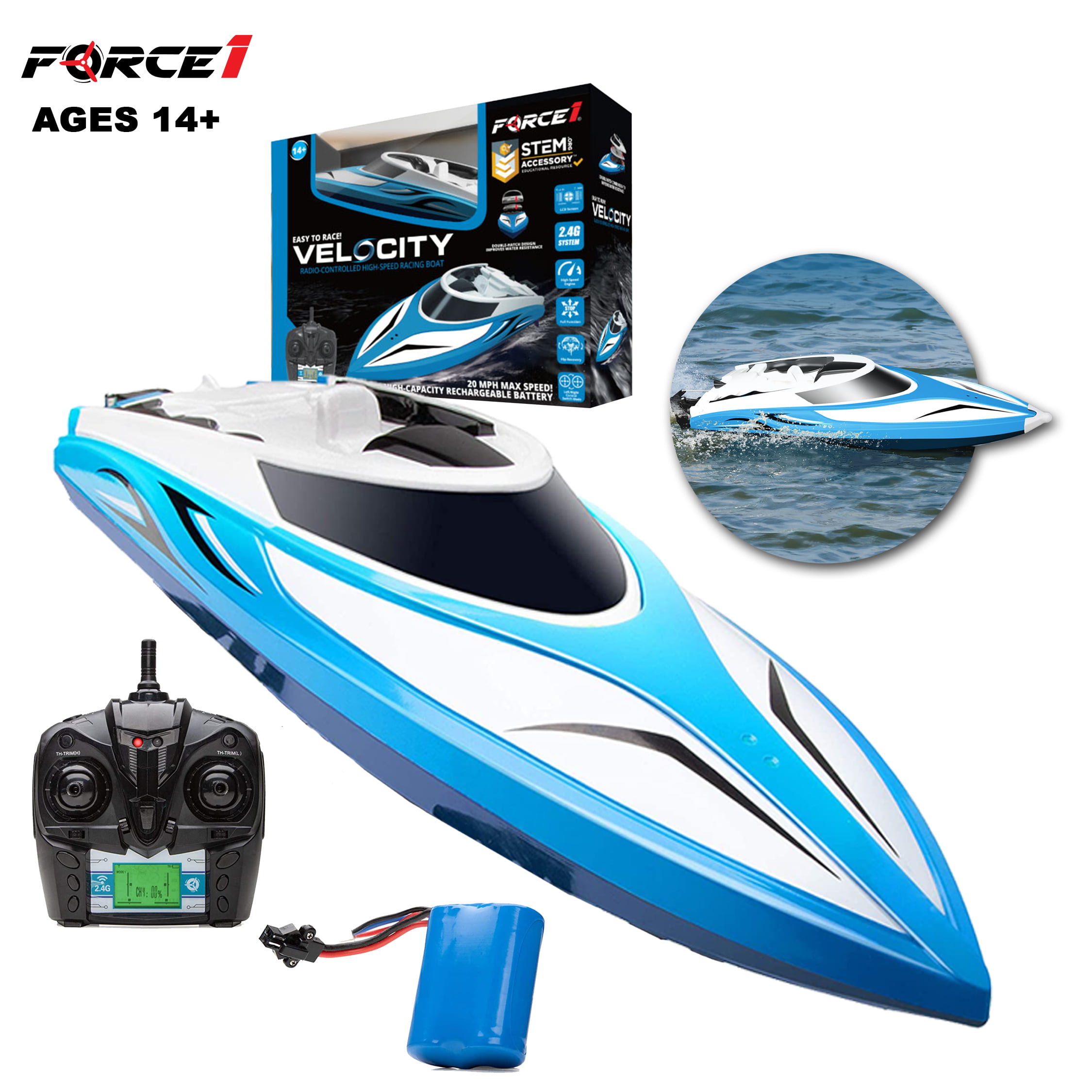 Blue And Green Lakes,Small Ponds RC Boat High Speed Electric Remote Control Boat Race Boat Toy Twin Motor 30m Remote Control Distance for Pools