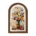 thumbnail image 2 of Arch Shape Floral Wooden Wall Art with Double-Layer Frame for Living Room and Bedroom Decoration, 2 of 7