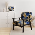 thumbnail image 2 of Designart "Abstract Pattern With Blue & Golden Textures IX" Upholstered Modern Geometric Accent Chair and Modern & Contemporary Arm Chair - Multiple Color & Pattern, 2 of 5