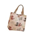 thumbnail image 2 of Bolsa de lona reutilizable, moderna, para el almuerzo, para estudiantes, para la compra. Gato rosa, 2 of 9