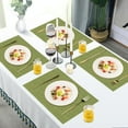 thumbnail image 2 of VCVCOO Sage Green Placemats Set of 4 - Heat Resistant Non-Slip Place mats for Dining Table, Washable Durable PVC Vinyl Woven Table Mats 12x18 inch, 2 of 10