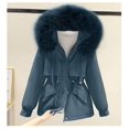 thumbnail image 3 of Chaqueta acolchada de algodón para mujer, Parka con capucha, abrigo holgado y cálido, 2XL talla grande, Invierno, 3 of 5