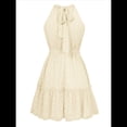 thumbnail image 3 of Vestido con Volantes Sin Mangas y Espalda Descubierta Color Albaricoque S, 3 of 10