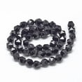 thumbnail image 2 of Natural Dyed & Heated Black Onyx Beads Strands Star Cut Round Beads Faceted 6~7x5~6mm Hole: 1mm about 64~66pcs/strand 15.3 inch, 2 of 2