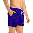 thumbnail image 4 of Purple Palm Tree Leaf Swim Trunks For Men, 4 of 5