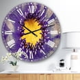 thumbnail image 2 of DesignArt Blue Lotus Close up Watercolor Large Wall Clock, 2 of 2