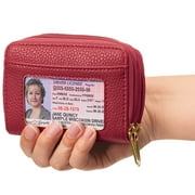 RFID Zip Around Wallet, Red