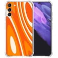 thumbnail image 1 of Deep Orange Groovy Swirls Case for Samsung Galaxy S23 ,Aesthetic Art Design Pattern TPU Shock Proof Cover Case, 1 of 6