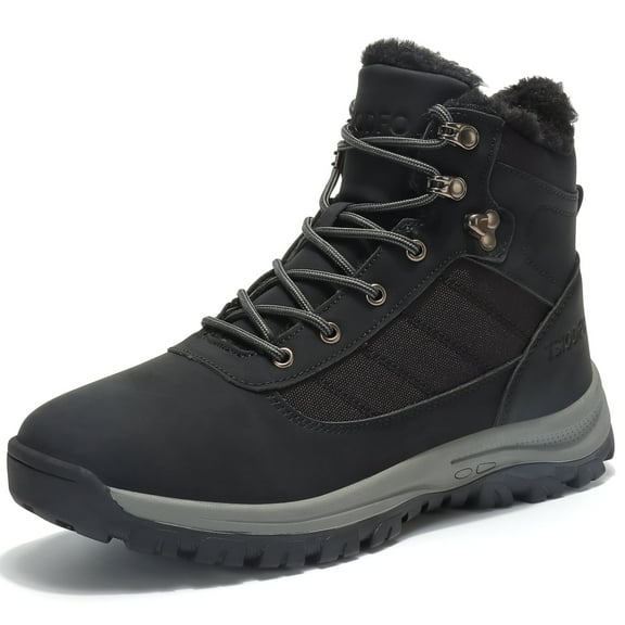 TSIODFO Snow Boots for Men Waterproof Winter Shoes The Cold Weather Insulated Fur Warm Outdoor Boots Black Size 13