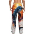 thumbnail image 7 of Salouo Sunset Ocean Watercolor Dolphin Print Pajama Pants for Men, Lounge Pants Elastic Waistband Casual Men's sleepwear Loungewear Sleep Pajama Pant -Small, 7 of 7