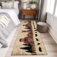 thumbnail image 4 of Runner Rug 2 x 6 Ft, Brown Farmhouse Washable Non-Slip Floor Mat for Kitchen Hallway/Entryway, Vintage Country Animals Cabin Forest Long Kitchen Runner Area Rugs for Living Room, Low-Profile, 4 of 8