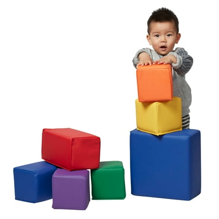 ECR4Kids SoftZone Toddler Foam Building Blocks, Assorted, 7-Piece