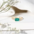 thumbnail image 4 of Rosec Jewels Womens Emerald Cut Emerald and Princess Cut Diamond Ring in Bezel Setting, Emerald East West Ring, 14K Yellow Gold, US 12.50, 4 of 8