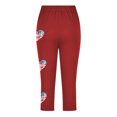 thumbnail image 3 of Juslio Girls Pants Kids Girls Fashion Print Summer Leisure Yoga Leggings Sports Cropped（Red Capris， 6 Years）, 3 of 9