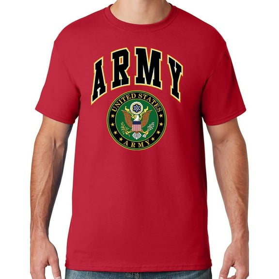 Mens US Army Seal T-shirt, Large True Red