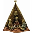 thumbnail image 1 of MORÍN Imágenes | Figura decorativa | Cabaña Apache 42 cm | Resina pintada a mano (dorada), 1 of 4