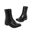 thumbnail image 2 of Fesfesfes Platform Boots for Young Ladies Fashion Large Size Women Low Heeled Shoes Short Pointed Knight 9(42), 2 of 4