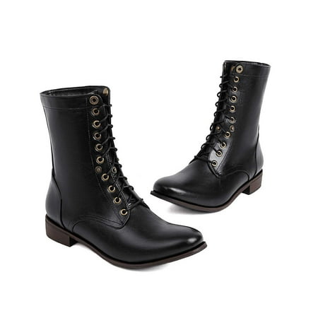

Bnwani Work Boots For Men Today s Deals Low Heel Boots Lace-Up Knight Ankle-High Black Boots 35-41