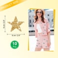 thumbnail image 2 of Uxcell 10 Pcs Parches de Estrella para Planchar de 6cm Parches para Coser para Manualidades DIY Reparación de Ropa Zapatos Decoración de Bolsas Gorras, Dorado, 2 of 7