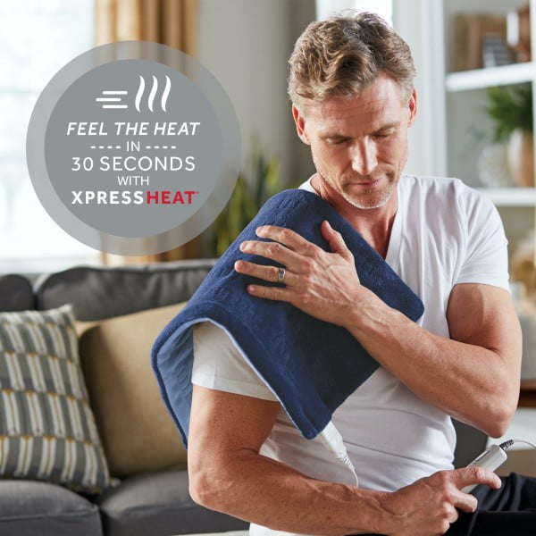 Sunbeam Wrapping Heating Pad with XpressHeat, King Size, Blue