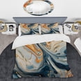 thumbnail image 2 of Designart "Aqua Symphony Teal Orange Expression" Abstract Bedding Covert Set - Modern Teal Transitional Bed Set With 2 Shams, 2 of 6