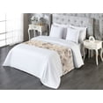 thumbnail image 3 of Floral Design Bed Runner, Neutral Boho Delicate Petals of Blooms with Grunge Waves Abstract Back, Decorative Accent Bedding Scarf for Hotels Homes & Guest Rooms, King, Taupe Warm Taupe, by Ambesonne, 3 of 3