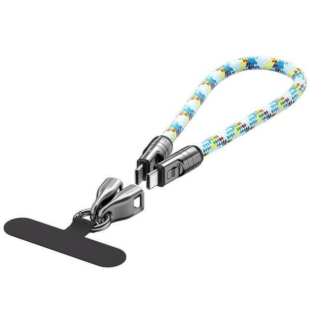 Type C To Type C 240W Fast Charge USB C Phone Crossbody Wrist Strap Lanyard with Wearable Bracelet Design for Hangs 2 Portable Fashion Charging Solution