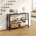 thumbnail image 2 of Industrial style console table, three tier console table, hallway table, narrow sofa table with shelf, console table suitable for hallway, living room, corridor, aisle, office, 2 of 9