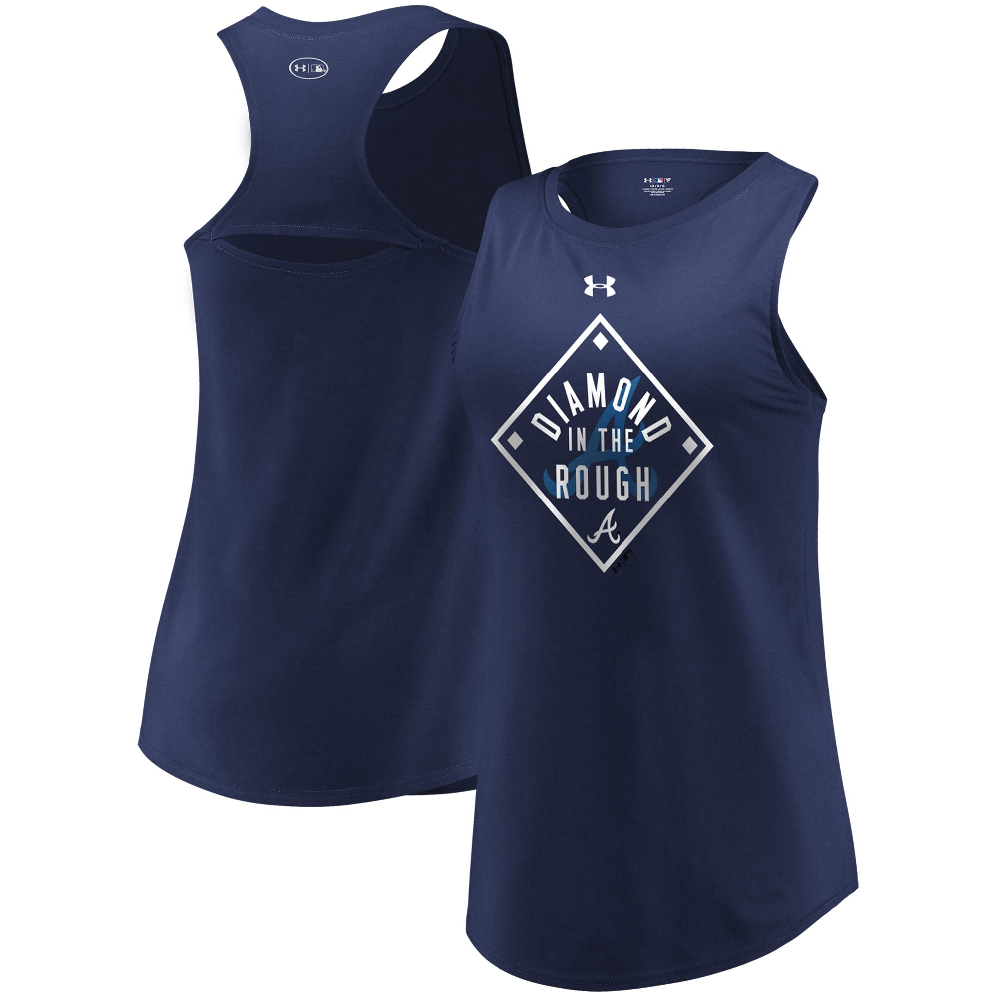 Atlanta Braves Under Armour Women's Passion Diamond Tri-Blend Performance Tank Top Navy by MAJESTIC LSG