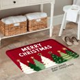 thumbnail image 2 of SPXUBZ Non Slip Flannel Floor Mat Merry Christmas Tree Design for Bathroom Kitchen Bedroom Decor 16x24 inch, 2 of 5