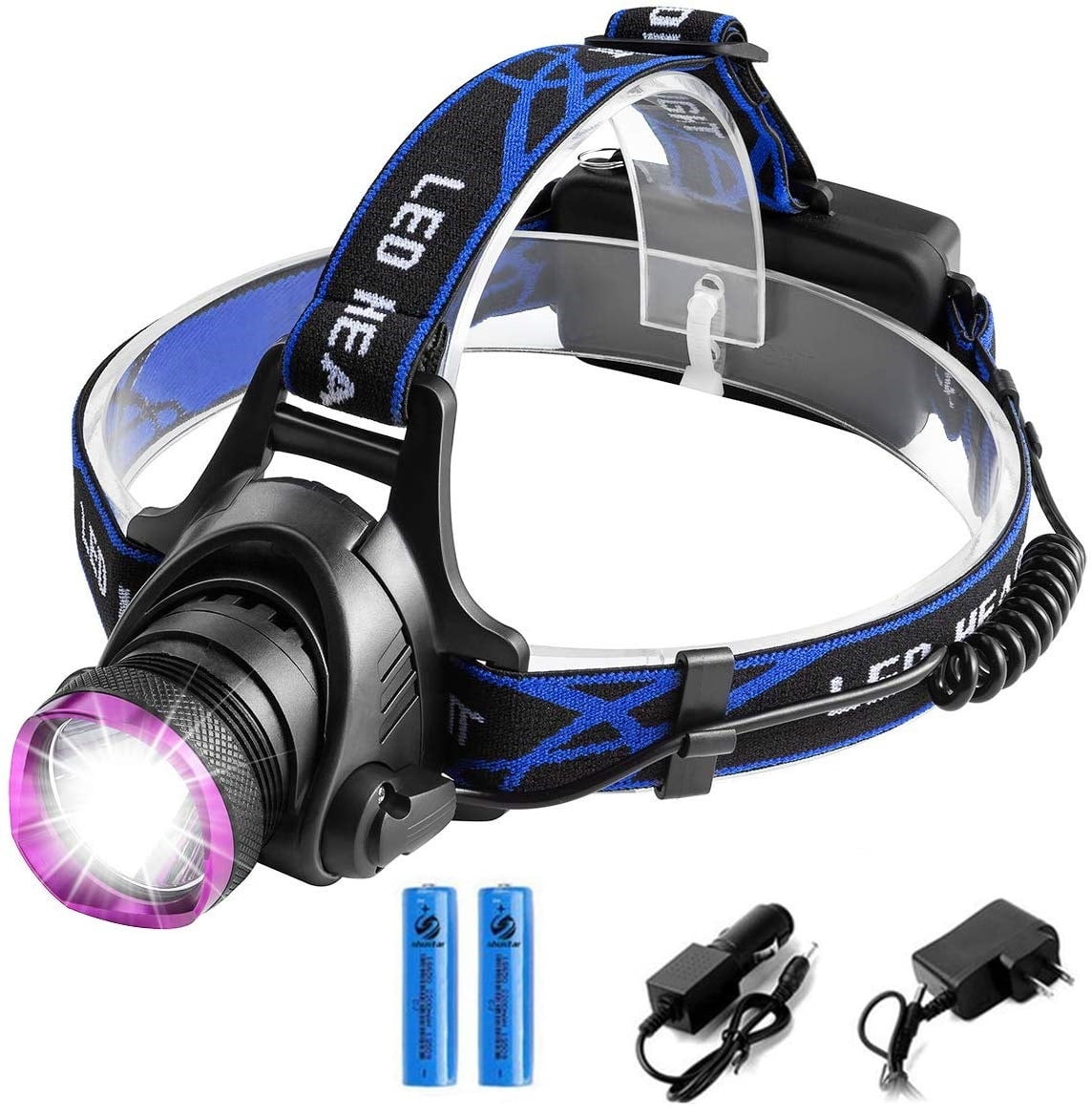 Led Rechargeable Headlamp, Brightest Head Lamp, 5000 Lumen Headlamp  Flashlight, Running Headlight, Modes Waterproof Torch Head With Batteries  for Camping Hiking Cycling Outdoors