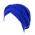 thumbnail image 1 of crativent Fashionable Turban Assorted Colors Elastic Comfortable Polyester Head Scarf Wraps Hair Bonnet Muslim Style for Women Sapphire blue Standard 1Set, 1 of 6