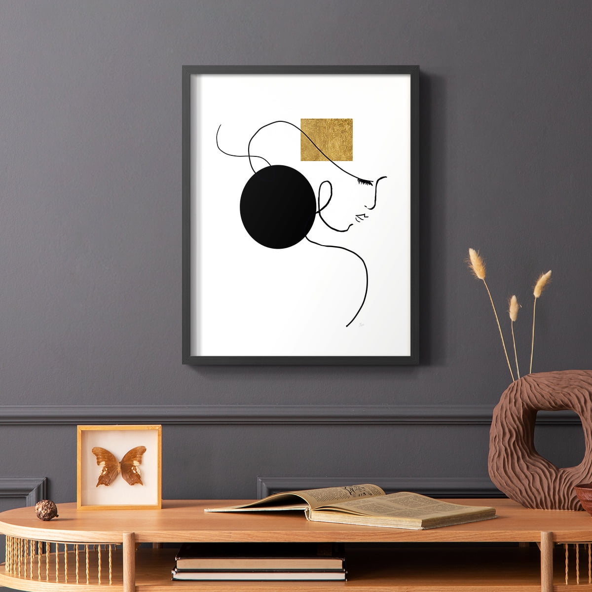 Shapes and Lines I in Black Solid Wood 8 x 10 Framed Print